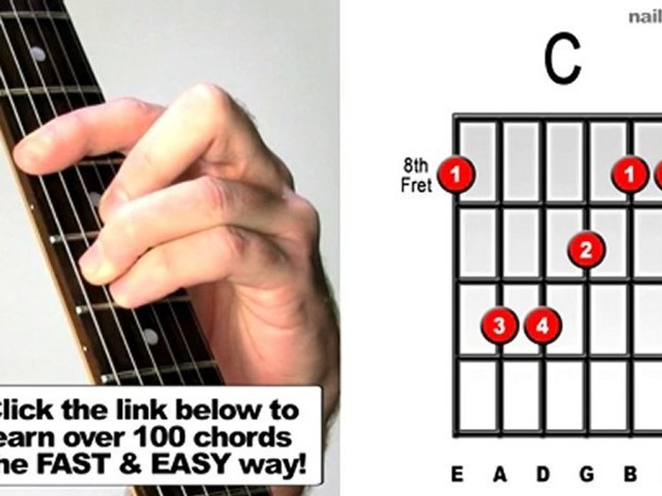 C Major - How To Learn Guitar Bar Chords Fast (songs by ...