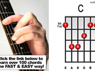 C Major - How To Learn Guitar Bar Chords Fast (songs by ...