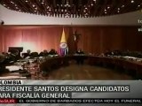 Presidente Santos designa nueva terna para elegir fiscal general colombiano