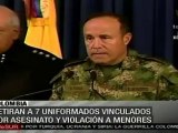 Retiran a 7 uniformados vinculados por asesinato y violación a menores en Colombia