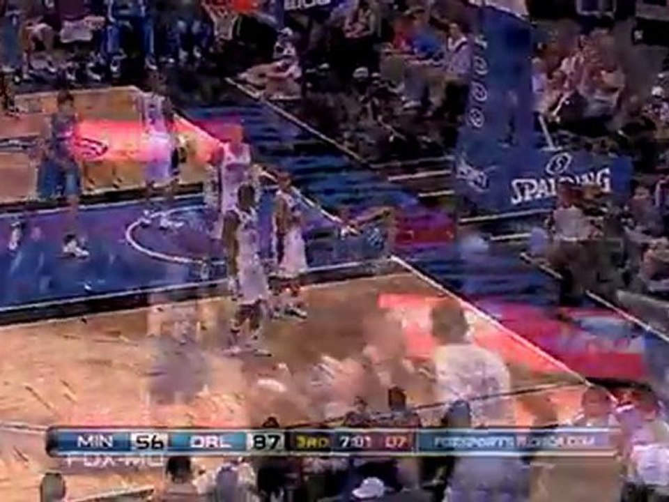 Dwight Howard blocks Kevin Love and Corey Brewer shot attemp