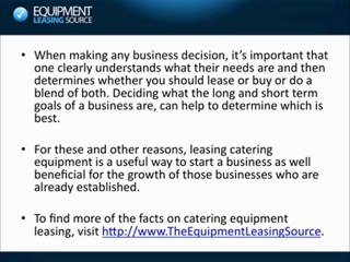 Catering Equipment Leasing