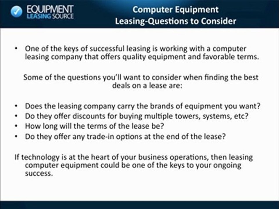 Computer Equipment Leasing