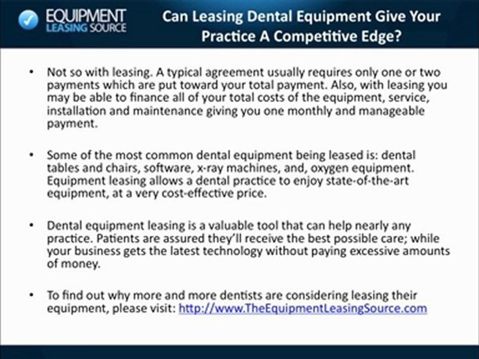 Dental Equipment Leasing