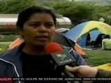 Protestas de desplazados colombianos en Bogotá