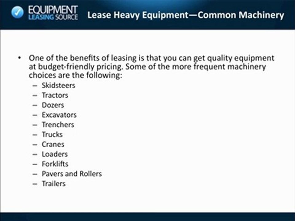 Lease Heavy Equipment