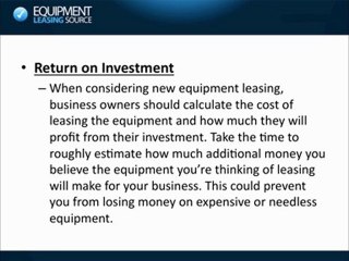 New Equipment Leasing