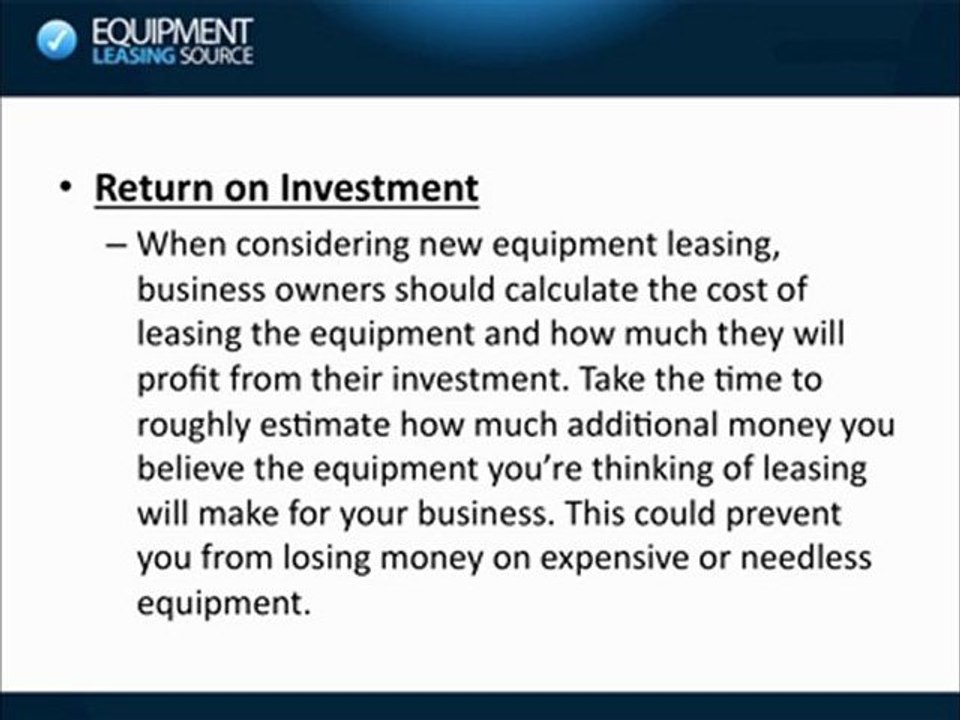 New Equipment Leasing