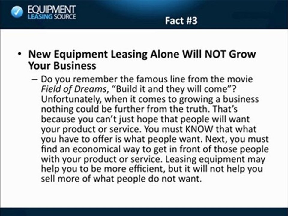 The Case Against New Equipment Leasing