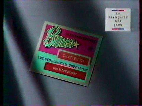 Publicité Banco ça Banque Illico Francais des jeux 1993