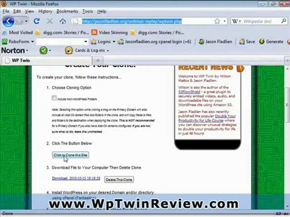WPTwin Cloner in Action Step-by-Step Demonstration