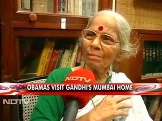 Obamas visit Gandhi's Mumbai home