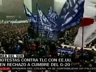 Trabajadores coreanos del Sur protestan contra TLC con EEUU