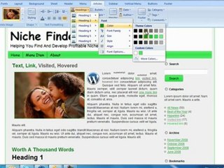 Overview of website design in Artisteer