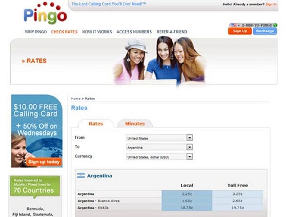 Compare Calling Card Rates to Argentina