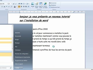 installation du pack office 2010