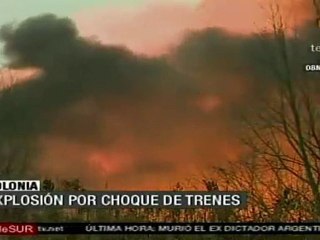 En Polonia chocan trenes que transportaban combustible, hay dos heridos