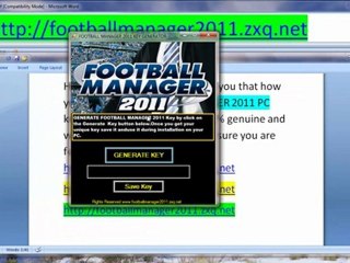 FOOTBALL MANAGER 2011 PC CODE GENERATOR 100% GEUNINE