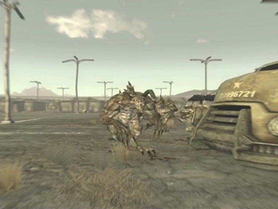 Fallout: New Vegas Attack Deathclaws Alpha Male on McCarran