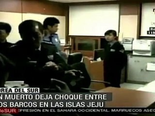 Choque de barco patrulla de República de Corea con barco pe