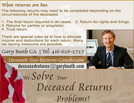 What returns are due | Deceased-Tax-Returns-Canada.com (Toro