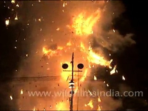 Ravan Effigies burning at Dussehra