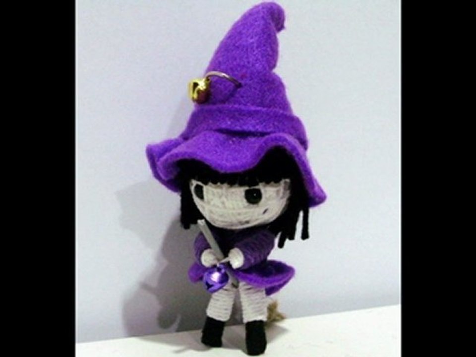 Cute witch halloween voodoo doll keychain