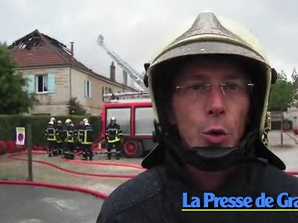 Incendie quai Villeneuve à Gray