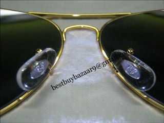 5)Ray Ban Aviator Sunglass dark green blue shade golden frame 58mm  RB 3025
