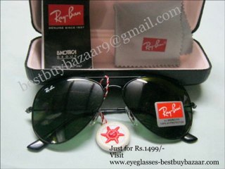 8-Ray Ban Aviator Sunglass dark green lens black frame 58mm RB 3025