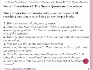 EFT and Abundance – Two Covert Manners for Using EFT To Attr