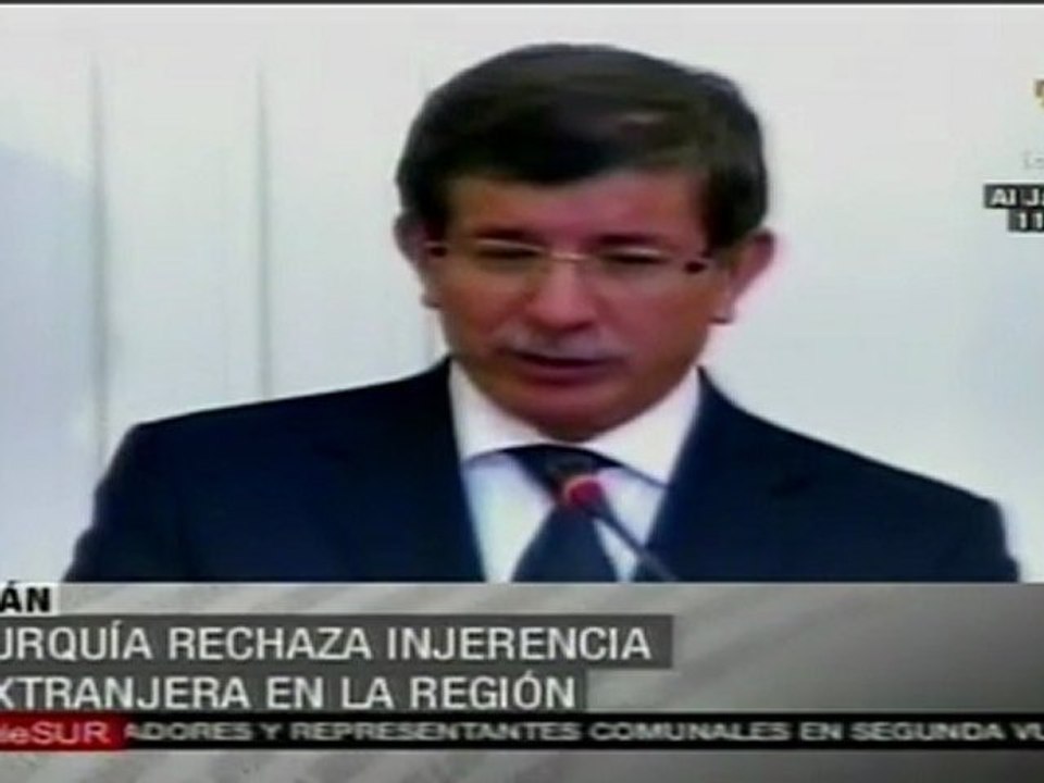 Turquía rechaza injerencia extranjera en la región