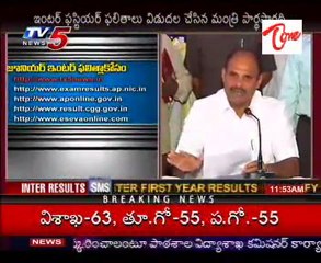 Inter 1st year Results Released by Minister Pardhasaradhi
