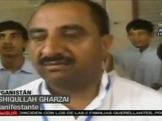 Manifestantes exigen cese de bombardeos en Afganistán