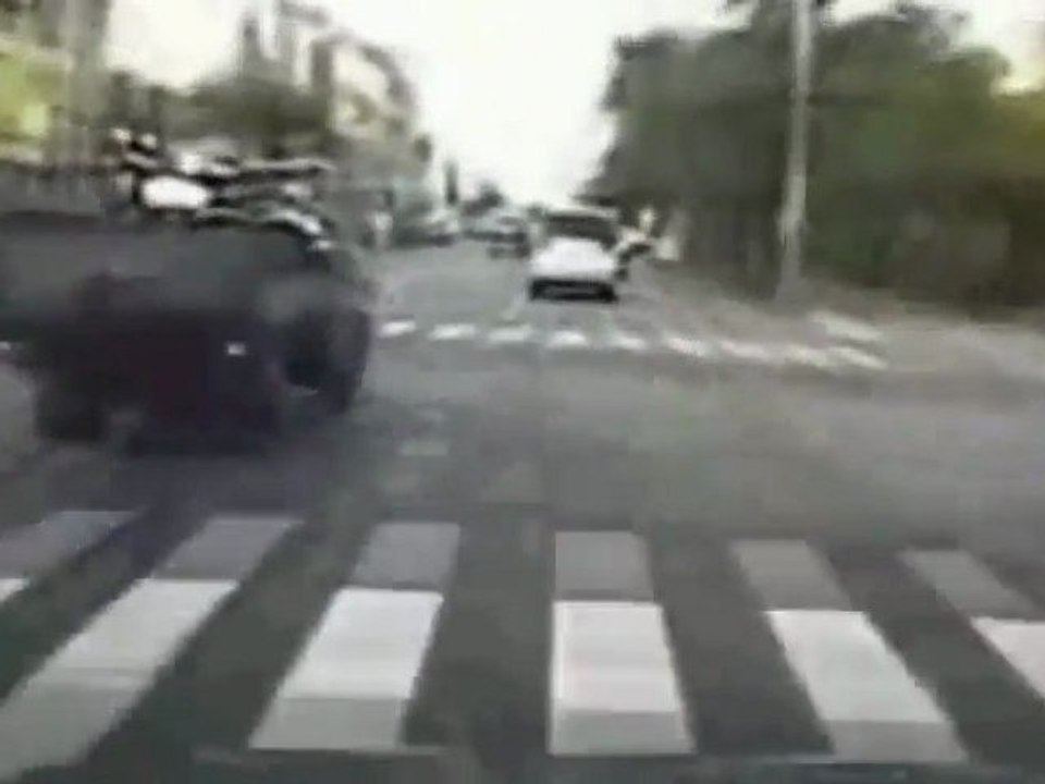 Police Car Hits Jaywalker