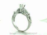 FDENR3142HT Heart Shape Diamond Engagement Ring With Pave Set