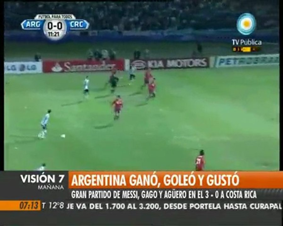 ARGENTINA LE GANÓ AL ELENCO DE COSTA RICA POR 3A0 CON LA ACTUCIÓ DE AGUERO QUE COMBIRTIÓ 2 GOLES Y DIMARIA UN TANTO PARA ESTA GOLEADA // MAS INFO ignaledesma.jimdo.com