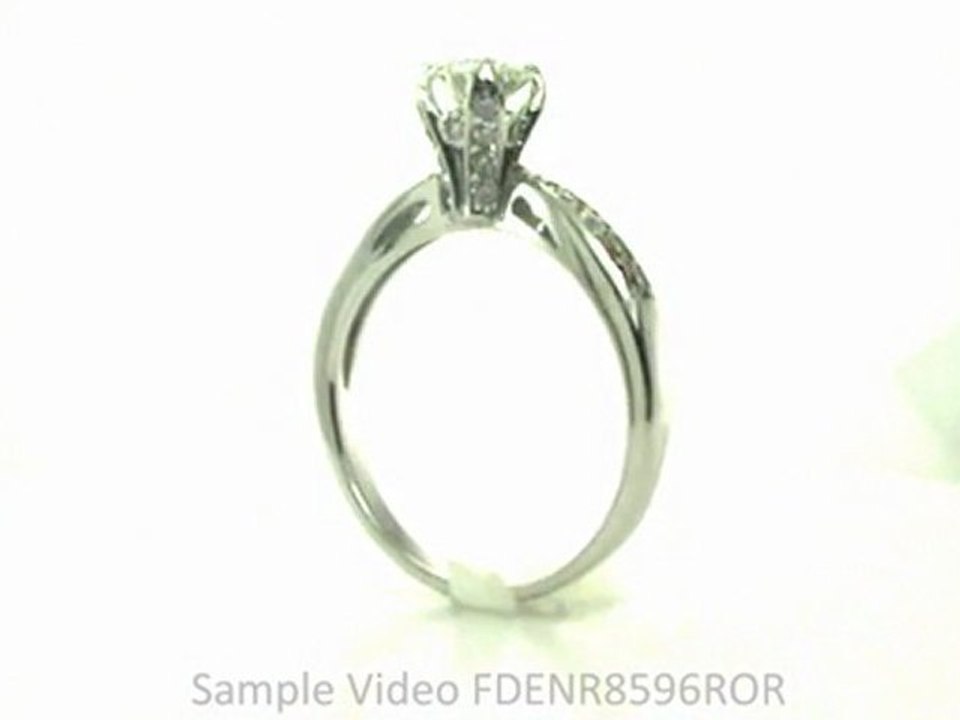 FDENR8596ROR  Tapered Cathedral Round Diamond Pave-Set Engagement Ring