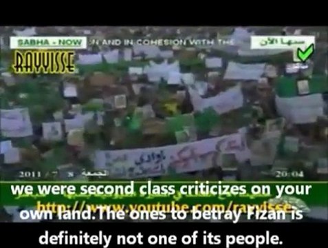 Libye discours KADHAFI 8/7/2011 , (Sabha), ss titré anglais (3/3)