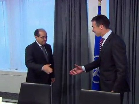 Libyan rebel leader meets NATO chief in Brussels