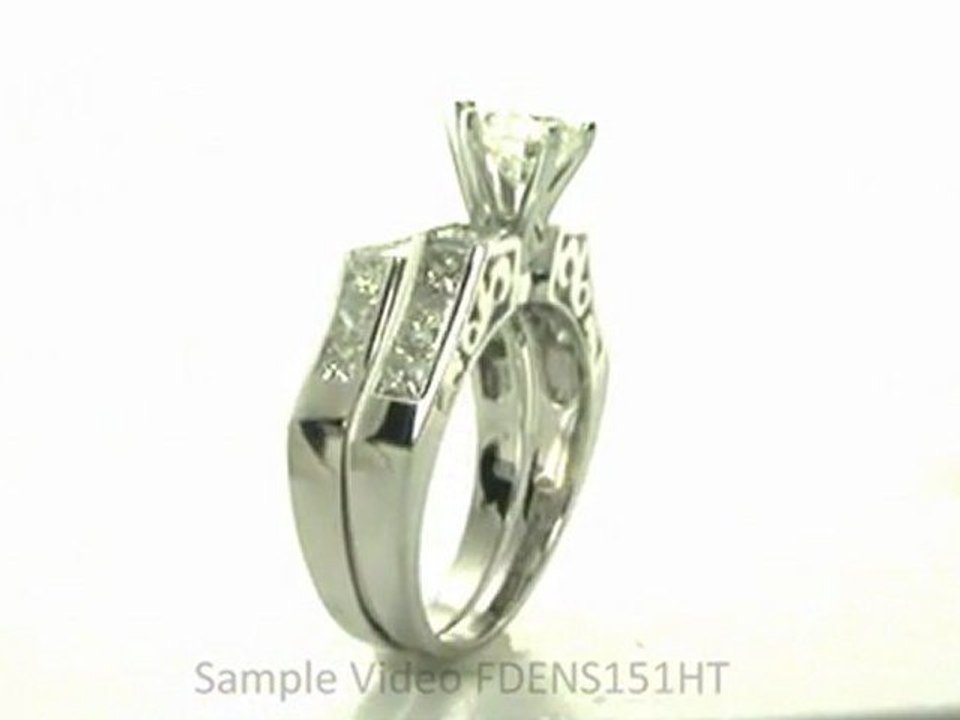 FDENS151HT   Heart Shape Diamond Vintage Channel Wedding Rings Set