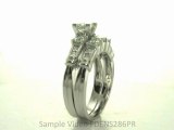 FDENS286PR  Princess Cut Diamond Three Stone Wedding Rings Set With Channel Set Side Stones