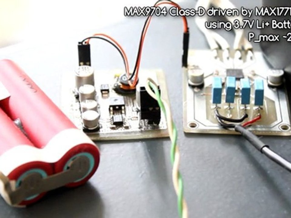 MAX9704 Class-D + MAX1771 Step-Up