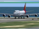 take off Boeing 747-48E Asiana Airlines
