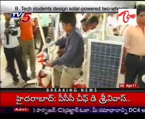 B.Tech students design solar-powered two-wheeler