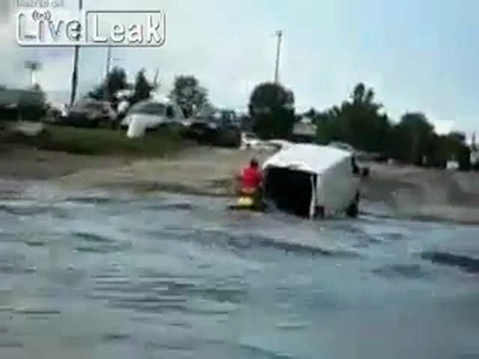 Jetski and sinking Van -WTF  Fail