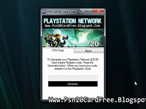 Playstation Network PS3 PSN Card Generator 20$!