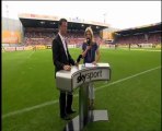 Jessica Kastrop takes one on the head for skysports