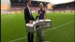 Jessica Kastrop takes one on the head for skysports