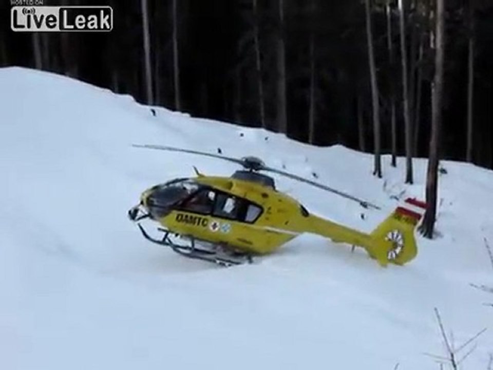 Hubschrauber im Schnee stecken Fail